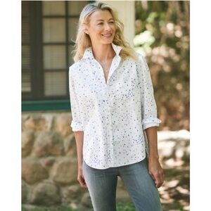 Frank & Eileen‎ Women's Barry White Butterfly Printed Button-Up Shirt Size S